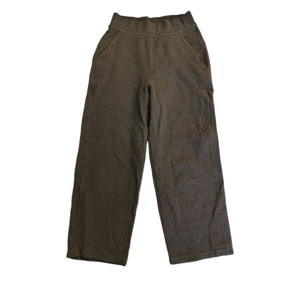 Lululemon Ribbed Straight Leg Super-High-Rise Crop 23" heathered black size 4 - Picture 2 of 6